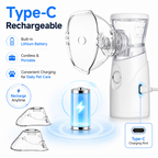 Portable Pet Atomizer for Cats & Dogs, Quiet Rechargeable Fine Mist Sprayer with 2 Masks, Handheld Pet Care Device for Home Travel Use (Type-C Charging)
